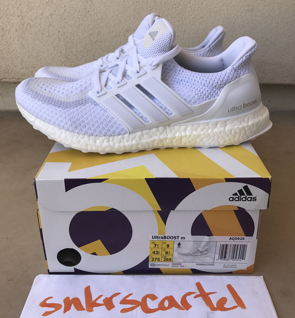 Ultra boost 2.0 clearance triple white for sale